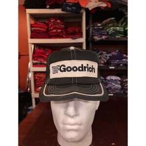 Vintage BF Goodrich Hat Snapback Logo Black White Trucker Style Cap VTG 80s